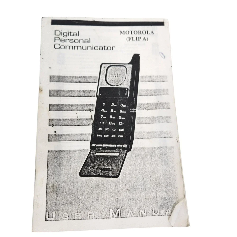Vintage Motorola Flip A Bell Atlantic Black Phone Car Charger Case Manual Parts
